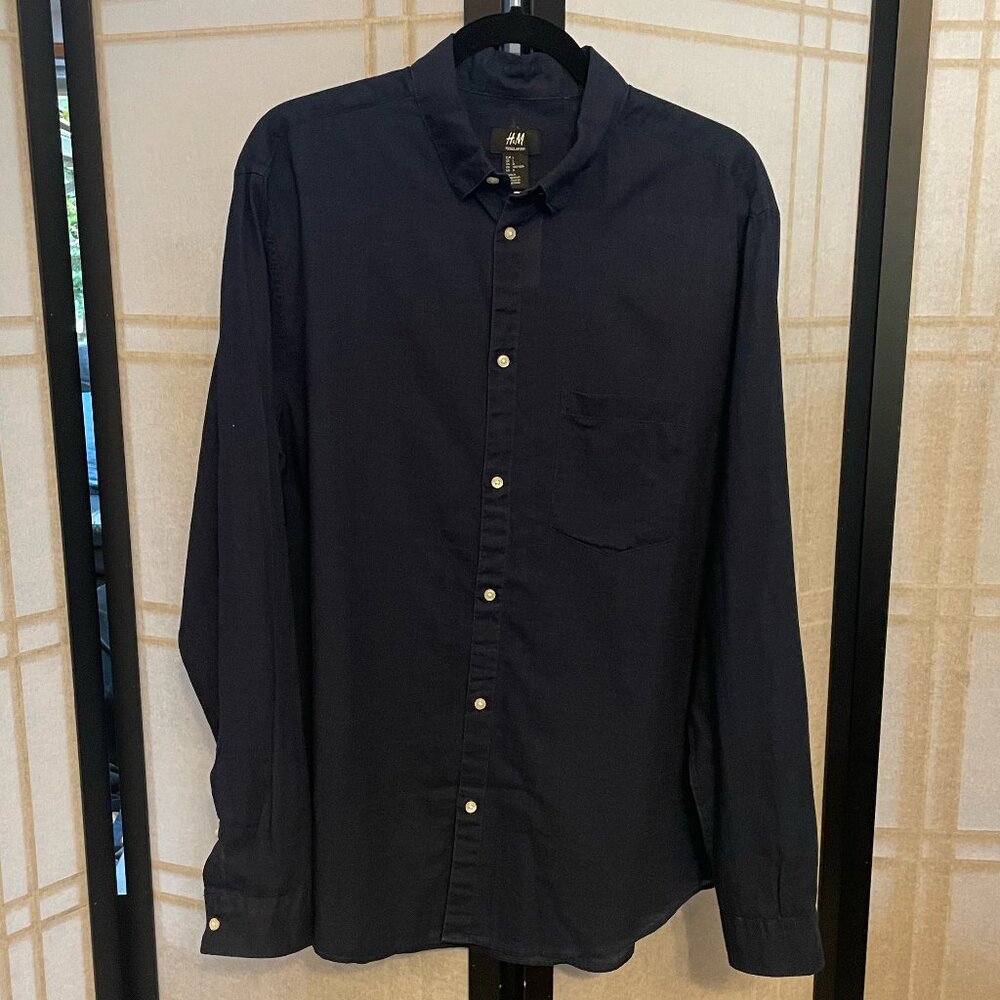 H&M Dark Navy Men's Cotton Shirt